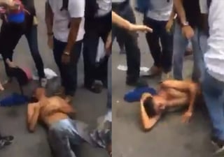 Golpean brutalmente a hombre durante protesta