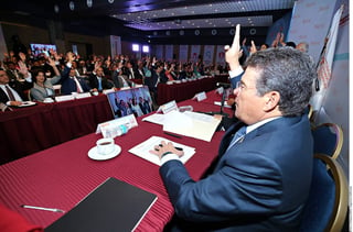 Reunión. Juan Díaz encabezó la sesión extraordinaria del Consejo Nacional del SNTE.