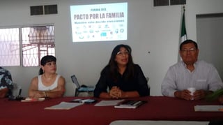 De acuerdo con Claudia Nevárez, vocera del Consejo Mexicano de la familia, los principales temas que se abordan en dicho pacto son: la familia, vida, mujer, salud y educación. (EL SIGLO DE TORREÓN)