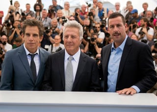 Cinta. Ben Stiller, Dustin Hoffman y Adam Sandler presentaron en el Festival de Canes el filme The Meyorowitz Stories. (EFE)