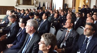 Manelich Castilla Craviotto, comisionado General de la Policía Federal, participó en el Congreso Mundial de Agregados de Policía en la ciudad de Washington. (TWITTER)