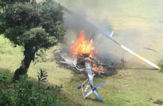 Los primeros informes de autoridades municipales señalan que el accidente ocurrió en el Campo Deportivo en el municipio de Chiconquiaco, donde la aeronave se incendió. (TWITTER)

