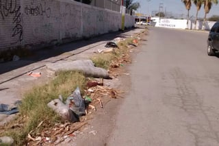 Algunas de las calles de la colonia Prados del Oriente de esta ciudad, se han convertido en basureros. (EL SIGLO DE TORREÓN)