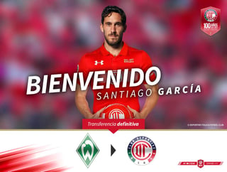 Santiago García llega del Werder Bremen de la Bundesliga y en compra definitiva. (Cortesía Toluca)