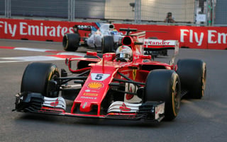 Sebastian Vettel finalizó en cuarto lugar el Gran Premio de Azerbaiyán. (AP)