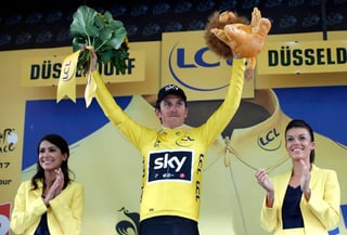 Geraint Thomas se puso el 'maillot' amarillo tras ganar a contrarreloj en la primera etapa del Tour de Francia. (EFE)