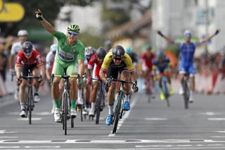 El alemán Marcel Kittel celebra tras ganar la etapa 11 del Tour de Francia. Marcel Kittel gana otra etapa en el Tour