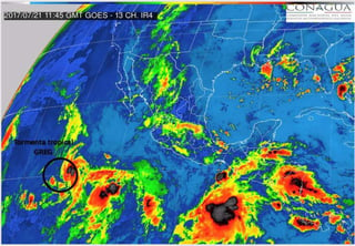 Al día de hoy, se han formado en la Cuenca del Pacífico cuatro tormentas tropicales: Adrian, Beatriz, Calvin y Greg, así como los huracanes Dora, Eugene y Fernanda.