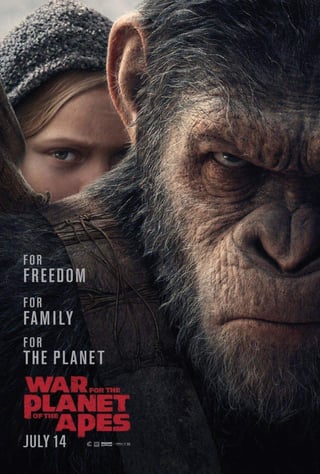 Avalada por excelentes críticas e ingresos inmejorables durante su estreno en Estados Unidos y Canadá, arribará a la región la película El planeta de los simios: La guerra. (ARCHIVO)