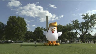 El globo gigante apareció frente a la Casa Blanca. (AP)