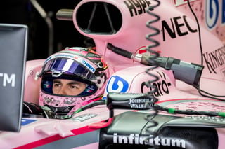 El piloto mexicano Sergio Pérez saldrá octavo en la parrilla del Gran Premio de Bélgica, hoy. (EFE)