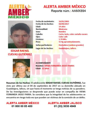Dos jóvenes desaparecen en Guadalajara