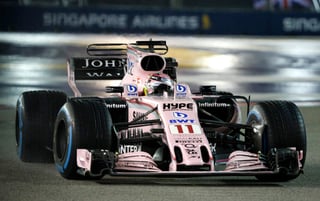 “Checo” Pérez termina quinto en Gran Premio de Singapur. (AP)