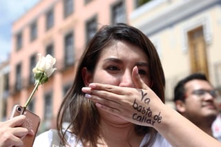 Imagen tomada durante protesta por el caso de Mara Castilla. (AGENCIAS)