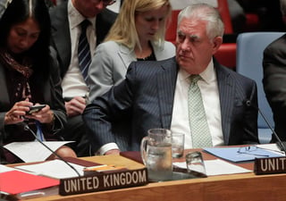 'Corea del Norte puede creer que las armas químicas asegurarán la supervivencia de su régimen. En realidad, las armas nucleares solo le llevan a más aislamiento, ignominia y perversión', dijo Tillerson en un discurso ante el Consejo de Seguridad de la ONU. (AP)
