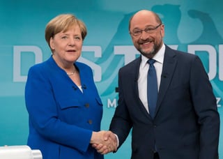 Carrera. Schulz se ha esforzado en sus últimas apariciones en marcar diferencias frente a Merkel.