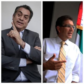 Jaime Rodríguez Calderón (izq.), gobernador de Nuevo León, y el senador Armando Ríos Píter (der.) se registrarán como independientes rumbo a la presidencia. (ARCHIVO)