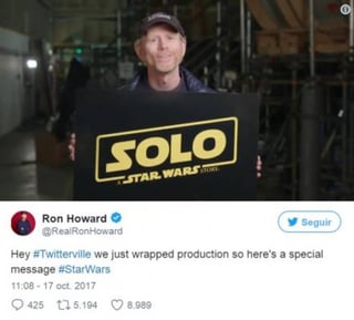 En clip. Director habla de spin-off de saga Star Wars.