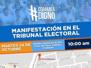 La manifestación se realizará afuera de las instalaciones del Tribunal Electoral estatal en punto de las 10 horas del martes. (ESPECIAL)