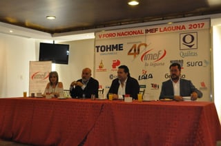 Finanzas. Representantes del IMEF Laguna anunciaron la realización del V Foro Nacional el próximo 31 de octubre. (FABIOLA P. CANEDO/EL SIGLO DE TORREÓN) 
