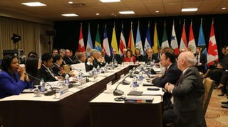 Reunión. Los 12 cancilleres del Grupo de Lima se reunieron ayer para analizar la crisis en Venezuela, y exhortaron a la oposición a mantener su unidad. (NOTIMEX)