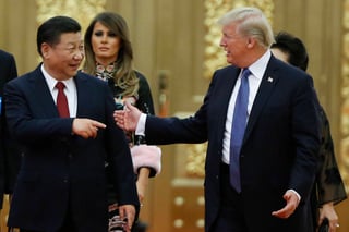 Relación. El presidente de China, Xi Jinping en una cena de gala ofrecida a Donald Trump. (AP)