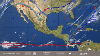 Esta nueva masa de aire frío 'generará vientos fuertes con rachas superiores a 50 kilómetros por hora (km/h) y tolvaneras en Chihuahua y Coahuila, mientras que su masa de aire frío comenzará a cubrir el norte y el centro del país'. (CONAGUA)
