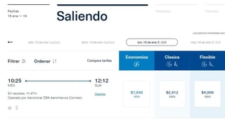A partir del 15 de enero del 2018 los usuarios ya podrán adquirir  los boletos en la página de Aeroméxico. (ESPECIAL)