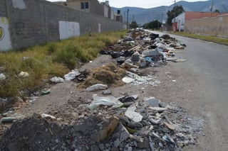 Desechos. Escombros y basura de toda clase ocupa la calle Q en la Eduardo Guerra. (ROBERTO ITURRIAGA)