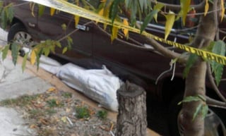 Mencionaron que en el sitio fue abandonado el cadáver de un hombre dentro de costales de rafia, casi debajo del vehículo. (ESPECIAL)