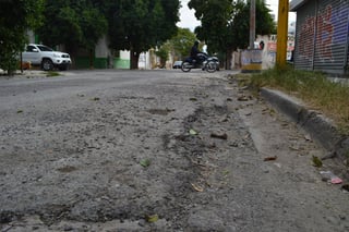 Desgaste. En la calle Guerrero, casi esquina con Matamoros el pavimento también se encuentra muy desgastado. Sobre la calle Guerrero, casi esquina con la avenida Ortiz de Zárate también se encuentra una serie de baches profundos.