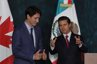 'El Presidente y el Primer Ministro destacaron la fortaleza de la relación bilateral y reiteraron su convicción de trabajar por un Tratado de Libre Comercio de América del Norte (TLCAN) que beneficie a los tres países de la región', informó Los Pinos. (ARCHIVO)
