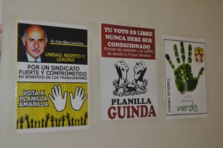Campaña. Al menos en el Hospital General de Torreón, se encuentran lonas y pancartas para promocionar a los candidatos. (ANGÉLICA SANDOVAL)