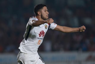 Bruno Valdez, del América, festeja después de marcar su gol. (Jam Media)