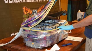 Valija. Una de las valijas con cocaína halladas en la sede de la embajada de Rusia en Buenos Aires. (ESPECIAL)