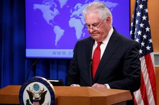 Otro más. Rex Tillerson se despidió como jefe de la diplomacia a partir del 31 de marzo. (EFE)