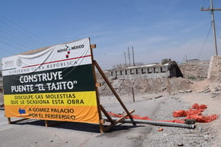 La dependencia estableció también que en el segundo trimestre del año estará terminado el puente El Tajito, cuya obra inició hace dos años. (EL SIGLO DE TORREÓN)