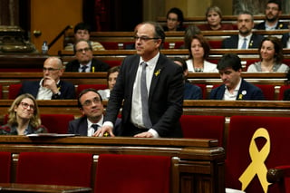 Independentista. El Parlamento de Cataluña rechazó ayer investir como presidente a Jordi Turull. (AP)
