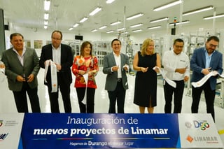 Listón. Ayer se llevó a cabo la inauguración de la ampliación de las instalaciones de Linamar, en donde se generaron 350 empleos. (EL SIGLO DE TORREÓN)