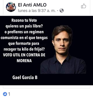 Es la segunda vez que se le atribuye una frase falsa relacionada a las elecciones a Gael García. (ESPECIAL) 