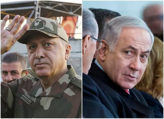 Pelea. El presidente turco, Recep Tayyip Erdogan, y el primer ministro israelí, Benjamin Netanyahu, se enfrentaron en una ‘guerra de palabras’ por los recientes actos de represión del Ejército israelí. (AP)