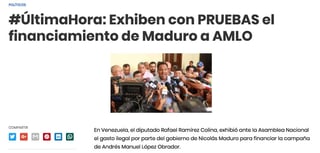 Viral. El diputado Ramírez Colina pidió indagar sobre un posible financiamiento del gobierno de Venezuela para AMLO. (VERIFICADO 2018)
