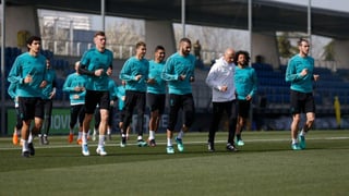 Los jugadores del Real Madrid se preparan en Valdebebas. (TWITTER)