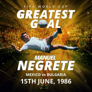 La FIFA condecoró la anotación de Manuel Negrete a Bulgaria en el Mundial de México '86. (Cortesía)