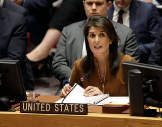 'La Historia registrará este como el momento en el que el Consejo de Seguridad cumplió con su deber o demostró su fracaso total y completo para proteger a los sirios. De cualquier manera, Estados Unidos responderá', dijo su embajadora ante la ONU, Nikki Haley. (AP) 

