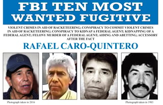 Fugitivo. Es la primera vez en que un fugitivo de la DEA es incluido en la lista de los más buscados por el FBI. (AP)