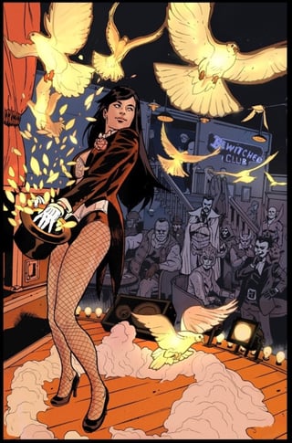 “ZATANNA”. La hechicera “Zatanna” saltó a la fama gracias a la cinta animada Liga de la Justicia Oscura, aunque el personaje ya tiene una larga carrera en las historietas. En algunas ocasiones también ha sido integrante de la “Liga de la Justicia”.