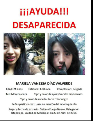 Gabriela Díaz, hermana de Vanessa, informó que el 28 de abril, un día después de que desapareció su hermana, autoridades del Centro de Apoyo a Personas Extraviadas y Ausentes (CAPEA) se negaron a canalizar a la familia con alguna fiscalía especializada de la PGJ. (TWITTER)