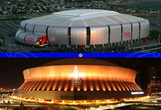 El partido por el campeonato de 2023 se jugará en el estadio de la Universidad de Phoenix (arriba), mientras que el Mercedes-Benz Superdome (abajo) albergará el de 2024. (Especial)