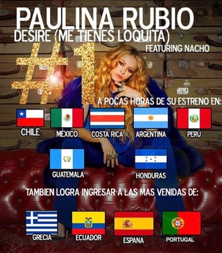 De acuerdo con un comunicado de su disquera, Universal Music, Paulina lanzará pronto su nuevo material discográfico cuya carta de presentación es precisamente Desire.